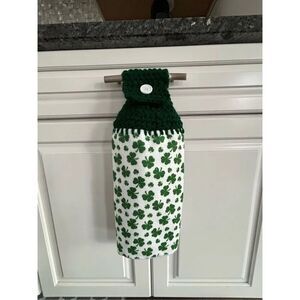 Crochet Top Kitchen Towel- St. Patrick’s Day/Clover